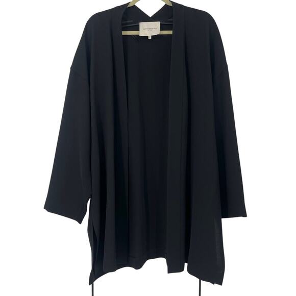 LAFAYETTE 148 NEW YORK Open Front Jacket Blazer Black Belted Lightweight Sz XXL - Picture 8 of 9